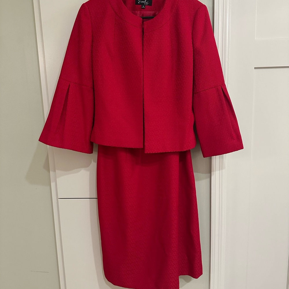 Vintage Emily Red Suit Set (Dress & Jacket)